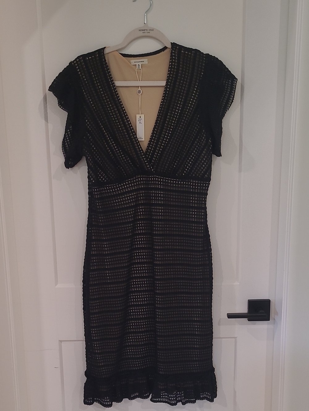 Max Studio Black Lace V-Neck Sheath Dress NWT